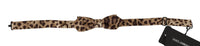 Dolce & Gabbana Dolce & Gabbana Brown Leopard Silk Adjustable Neck Papillon Men Bow Men's Tie