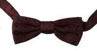 Dolce & Gabbana Dolce & Gabbana Purple Dotted Silk Adjustable Neck Papillon Bow Men's Tie
