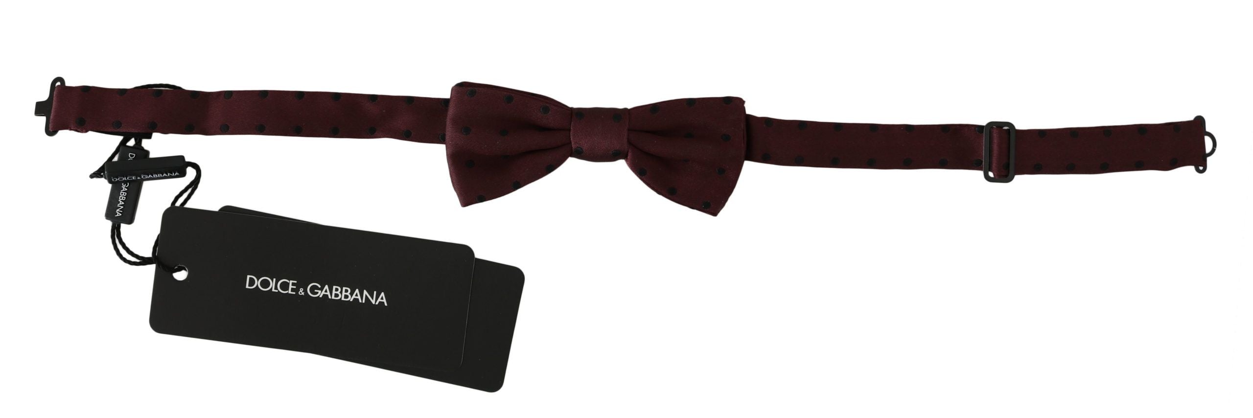 Dolce & Gabbana Dolce & Gabbana Purple Dotted Silk Adjustable Neck Papillon Bow Men's Tie