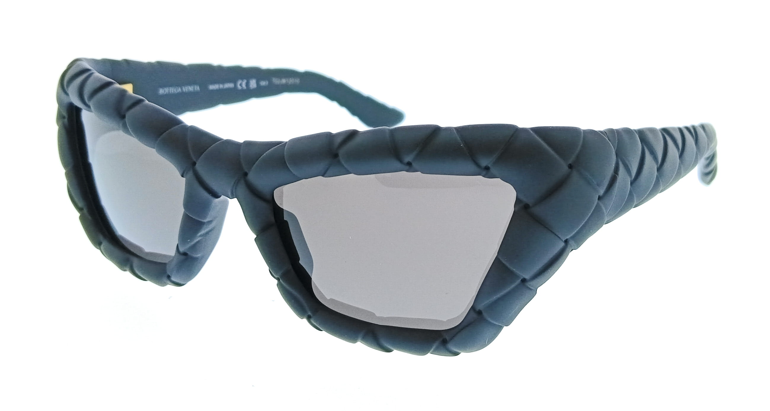 Bottega Veneta BV1438S-001 Woven Black Cat Eye Womens Sunglasses