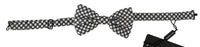Dolce & Gabbana Dolce & Gabbana Men Black White Circles Adjustable Neck Papillon Bow Men's Tie