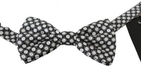 Dolce & Gabbana Dolce & Gabbana Men Black White Circles Adjustable Neck Papillon Bow Men's Tie