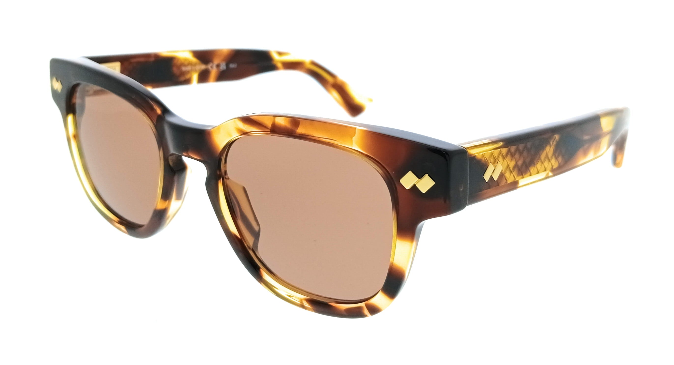 Bottega Veneta BV1441S-002 Square Brown Retro Unisex Sunglasses
