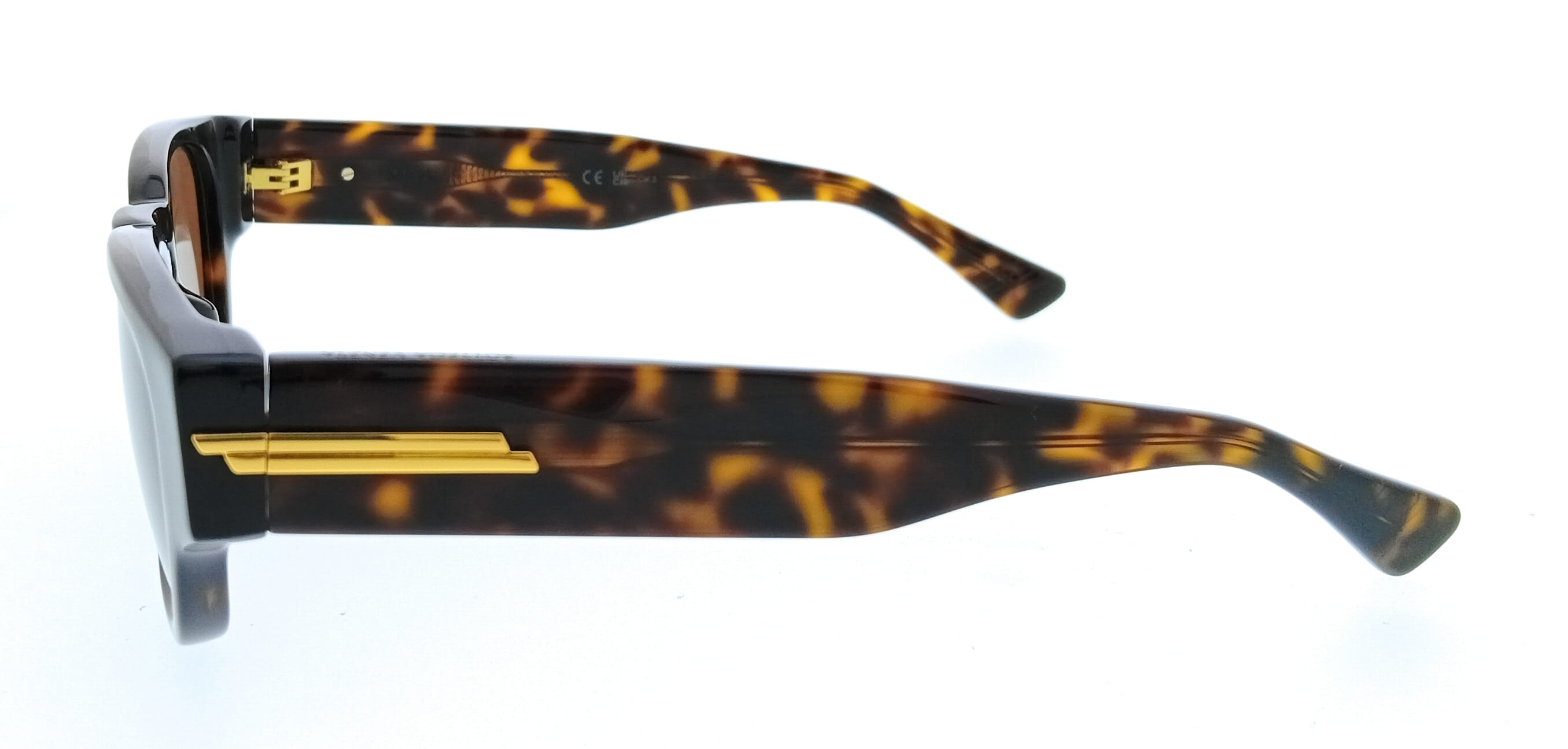 Bottega Veneta BV1460S-002 Square Tortoise Havana Mens Sunglasses