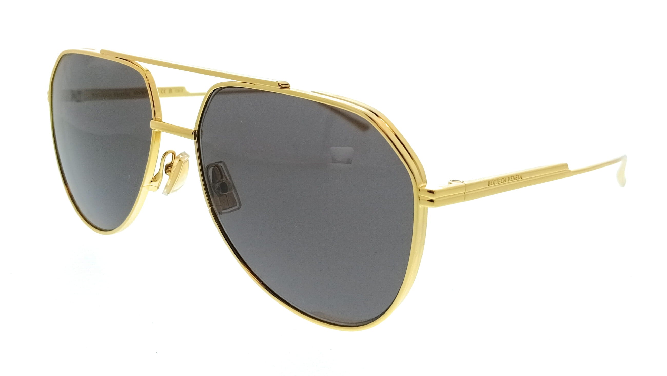 Bottega Veneta BV1465S-001 Aviator Gold Classic Metal Unisex Sunglasses