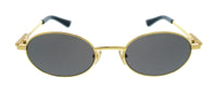 Bottega Veneta BV1470S-001 Gold Oval Slim Metal Unisex Sunglasses