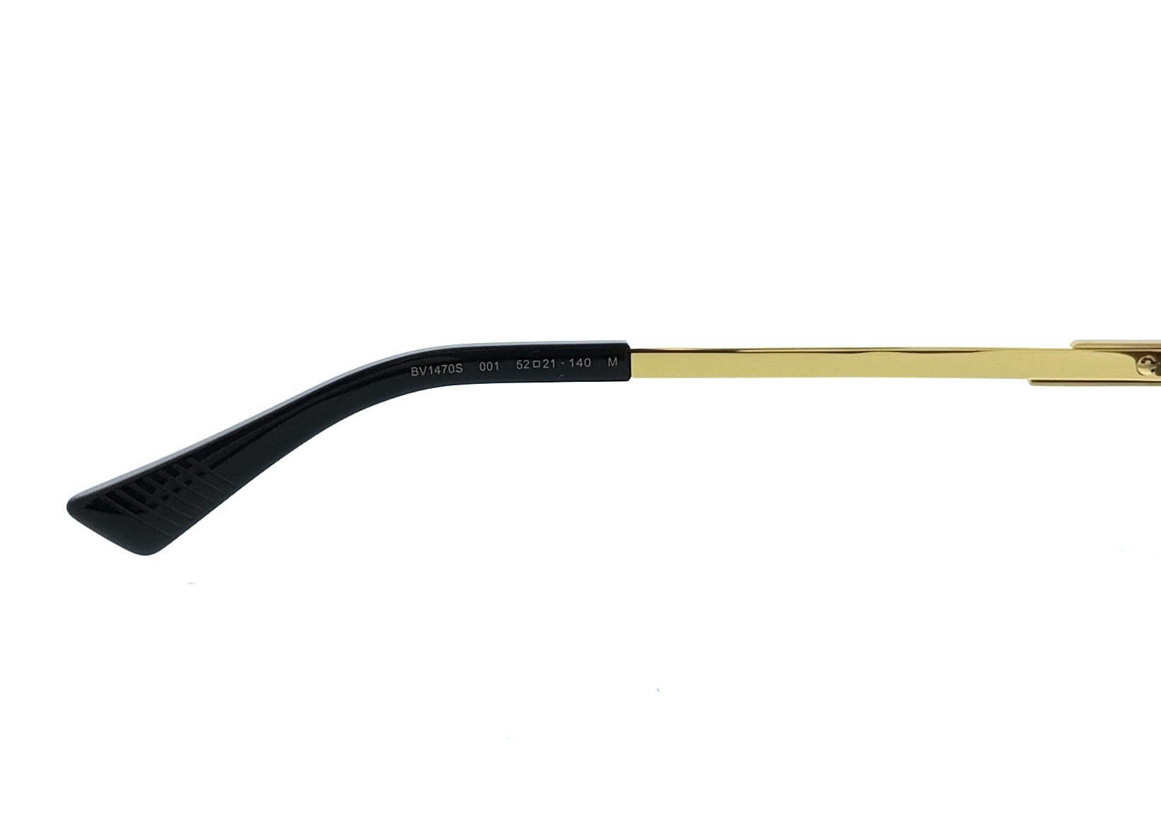 Bottega Veneta BV1470S-001 Gold Oval Slim Metal Unisex Sunglasses