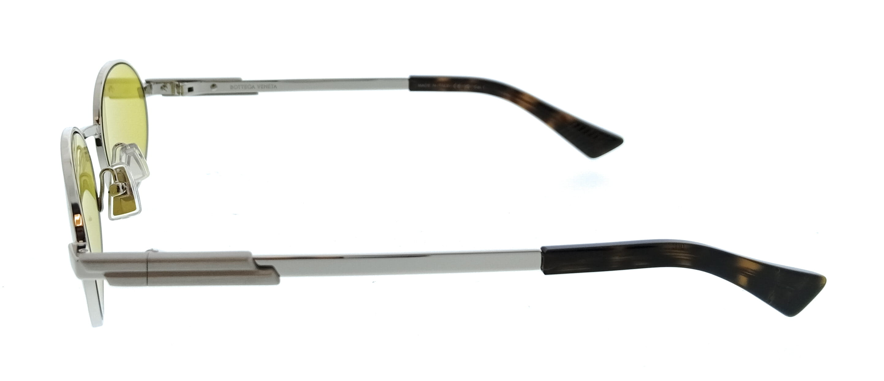 Bottega Veneta BV1470S-003 Silver Oval Slim Metal Unisex Sunglasses