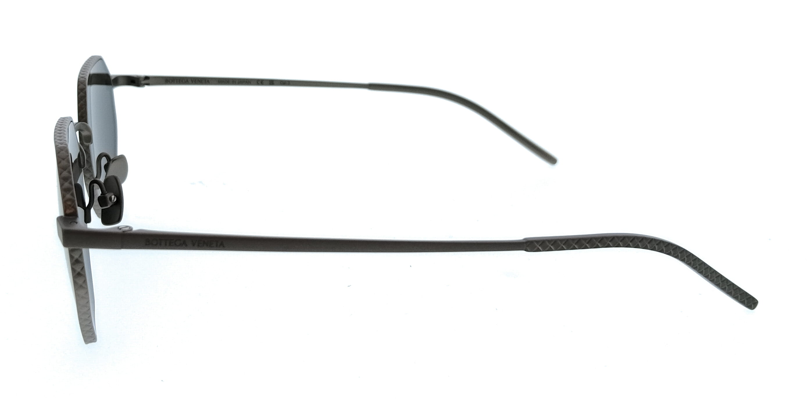 Bottega Veneta BV1471S-001 Ruthenium Geometric Slim Metal Unisex Sunglasses