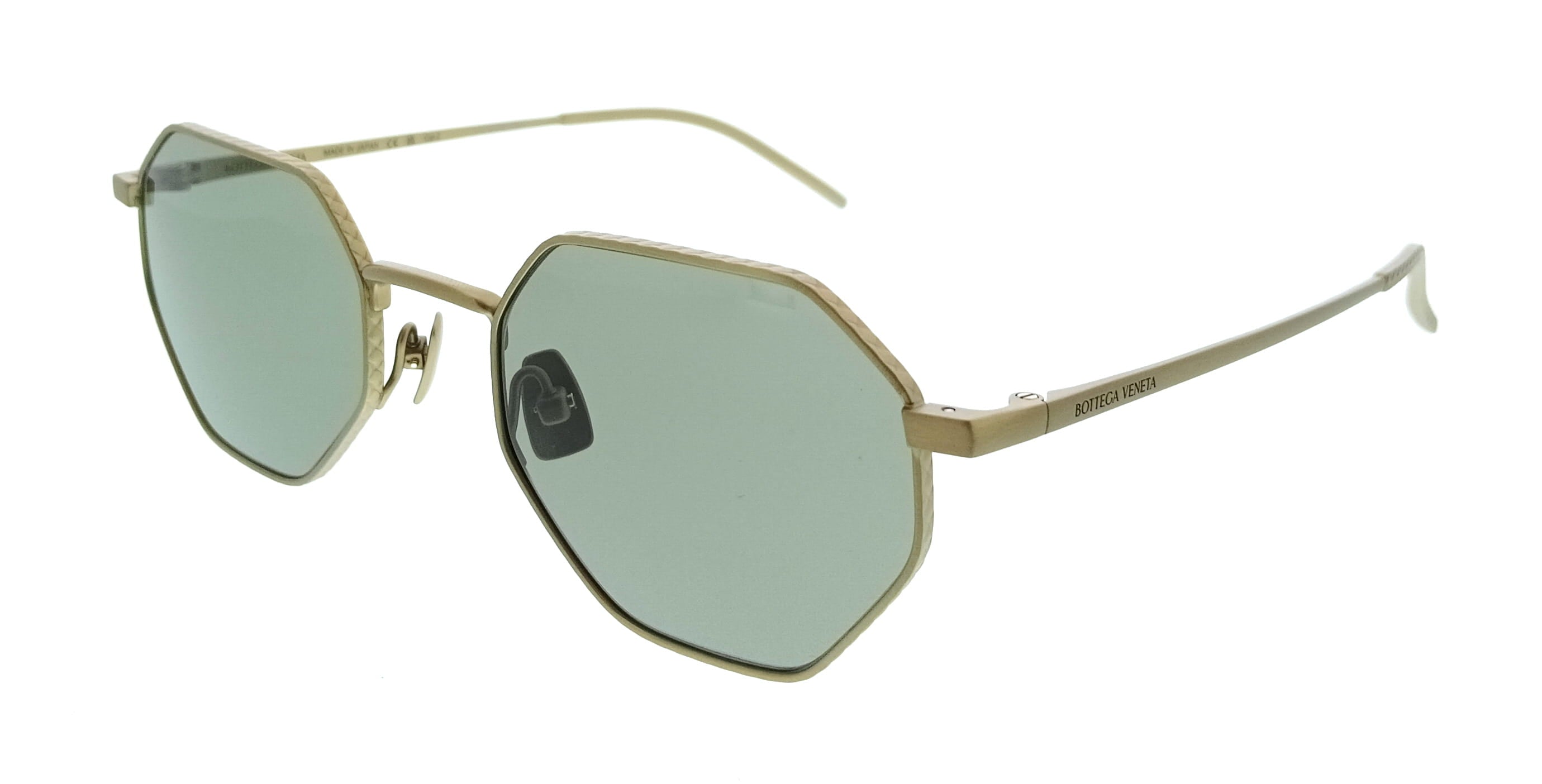 Bottega Veneta BV1471S-003 Bronze Geometric Slim Metal Unisex Sunglasses