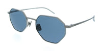 Bottega Veneta Silver Blue Geometric Metal Unisex Sunglasses