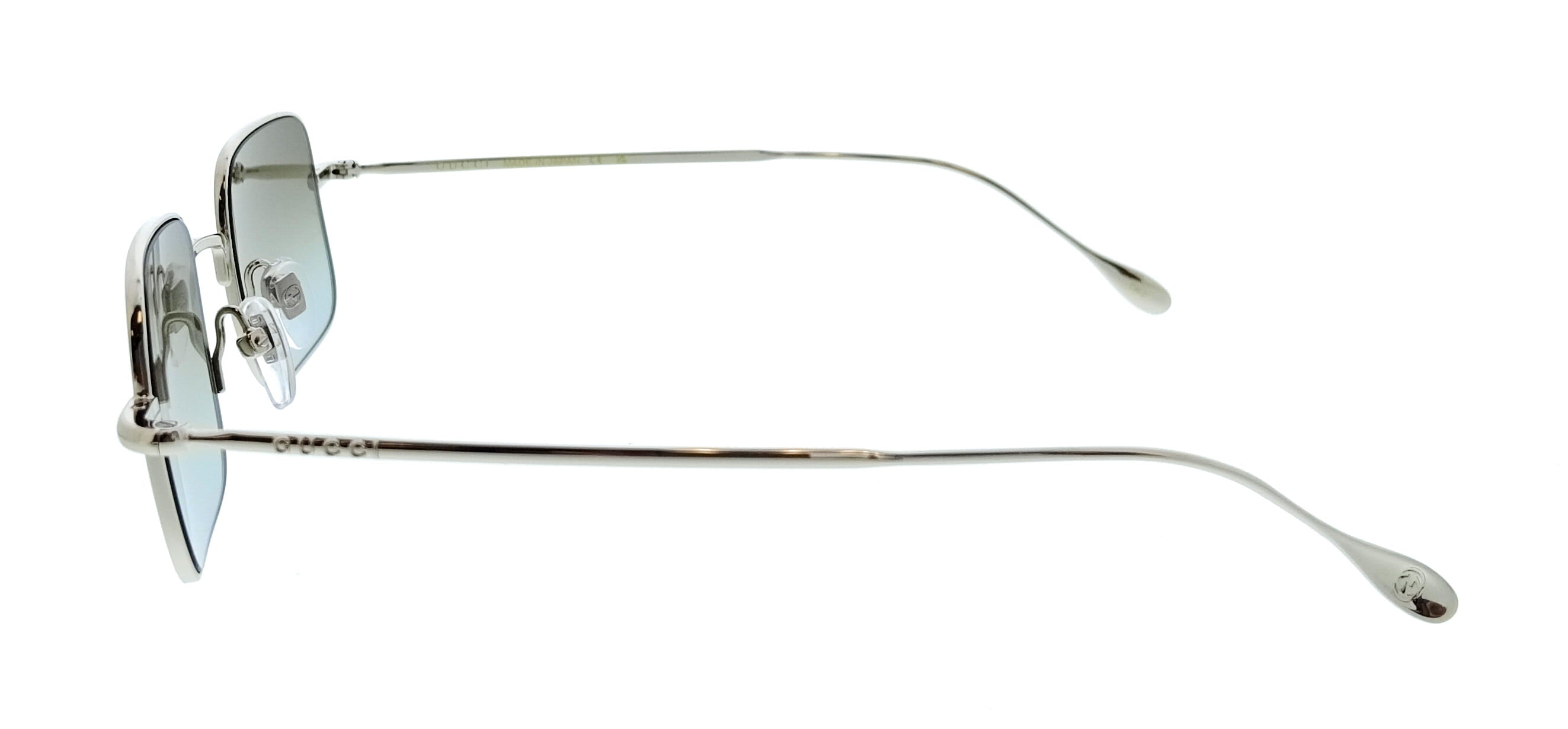 Gucci GG1813S-010 Silver Rectangle Gradient Lens Unisex Sunglasses