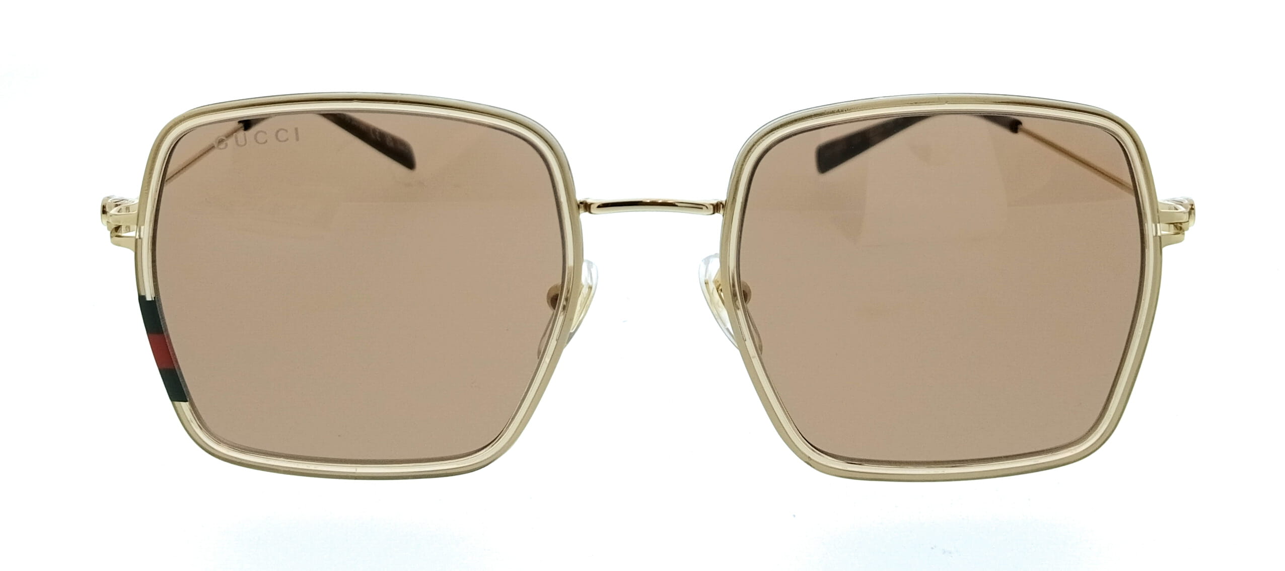 Gucci GG1848S-003 Gold Square Beige Rim Womens Sunglasses – Bluefly