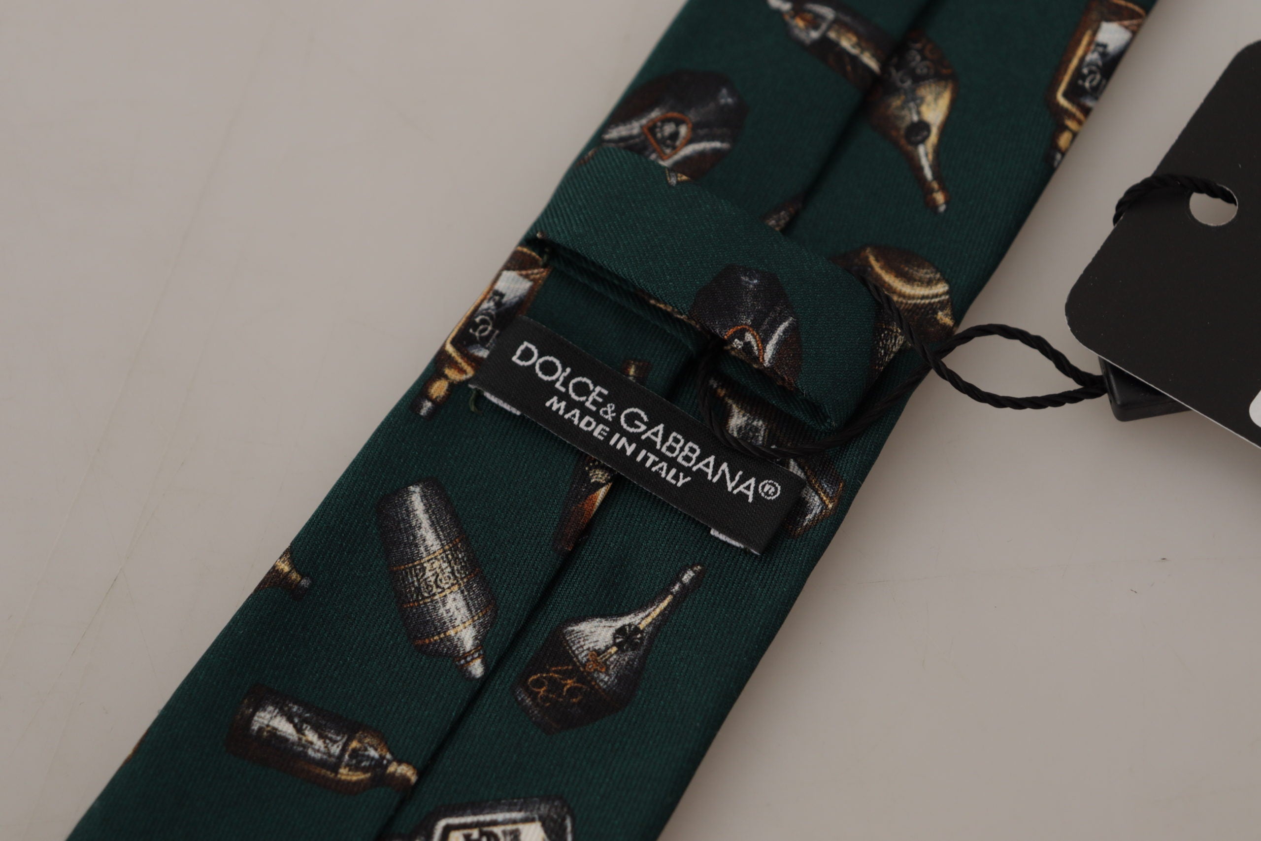 Dolce & Gabbana Bottle Print Silk Tie