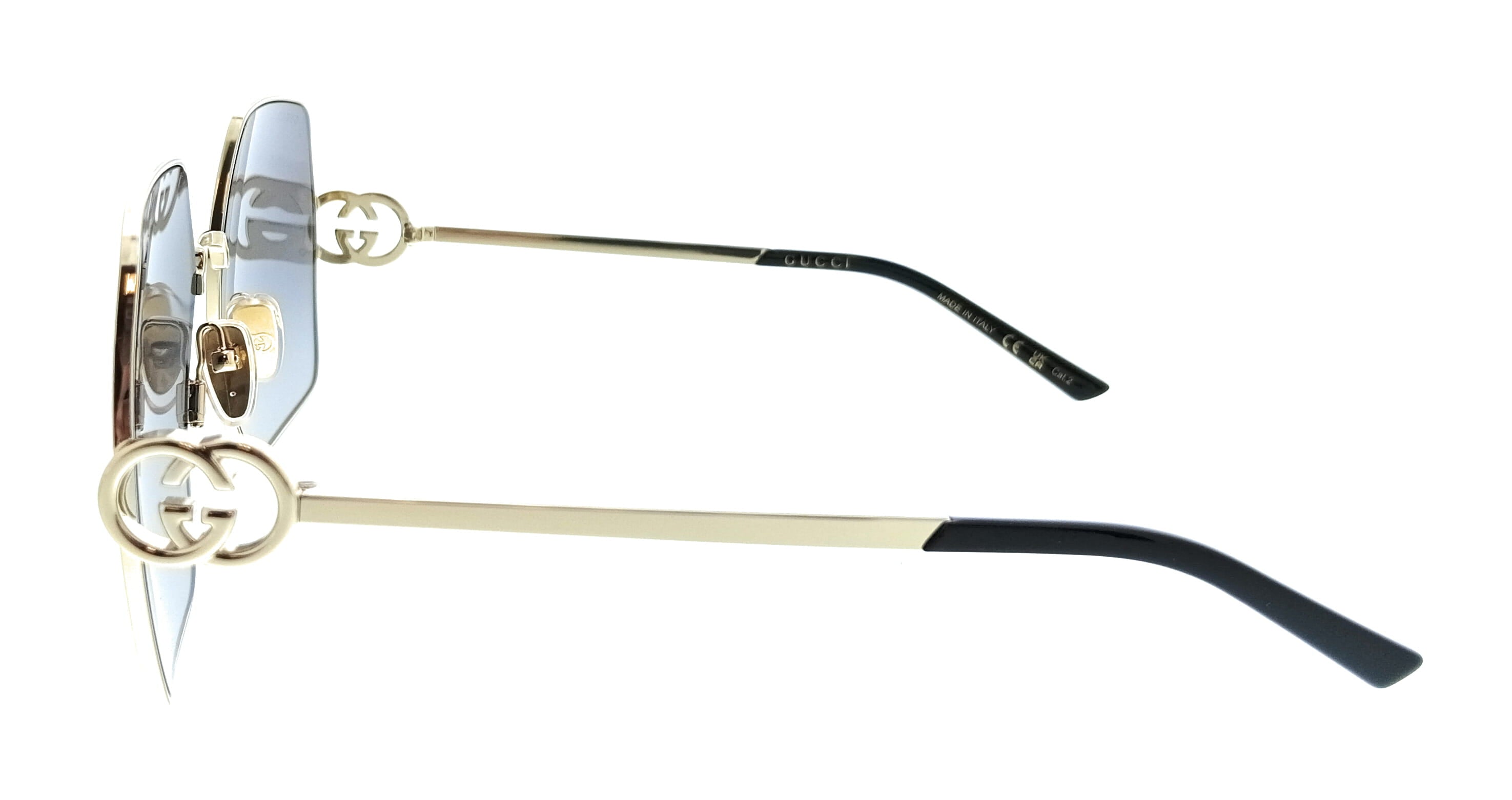 Gucci GG2163S-001 Gold Geometric Women’s Sunglasses