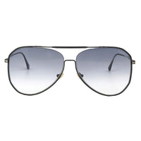 Tom Ford Tom Ford Sunglasses Aviator Full Rim, Shiny Black Frame and Smoke Gradient Lens FT085301B
