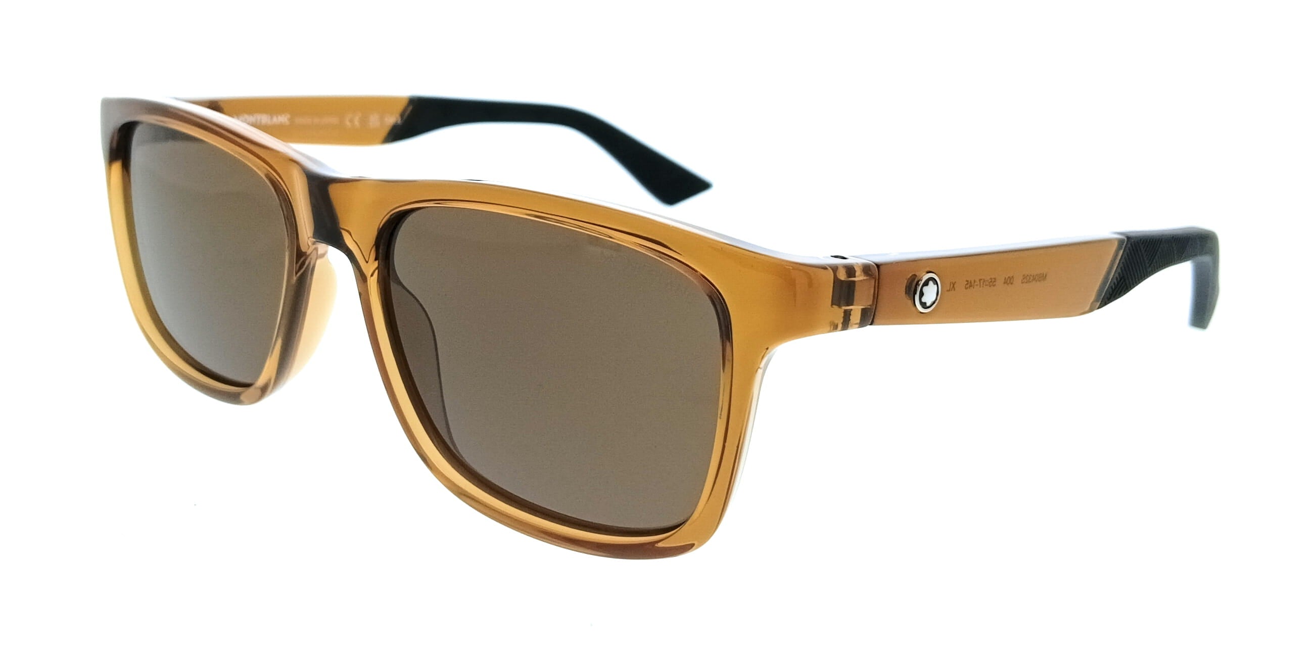 Montblanc MB0432S-004 Brown Square Mens Sunglasses