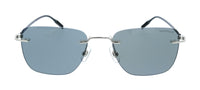 Montblanc MB0470S-002 Silver Rimless Square Mens Sunglasses
