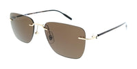 Montblanc MB0470S-003 Gold Brown Rimless Mens Sunglasses