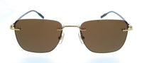 Montblanc MB0470S-003 Gold Brown Rimless Mens Sunglasses