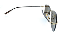 Montblanc MB0470S-003 Gold Brown Rimless Mens Sunglasses