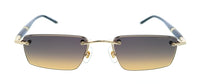 Montblanc MB0484S-002 Gold Orange Rimless Mens Sunglasses