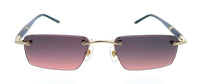 Montblanc MB0484S-003 Gold Black Rimless Mens Sunglasses
