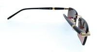 Montblanc MB0484S-003 Gold Black Rimless Mens Sunglasses