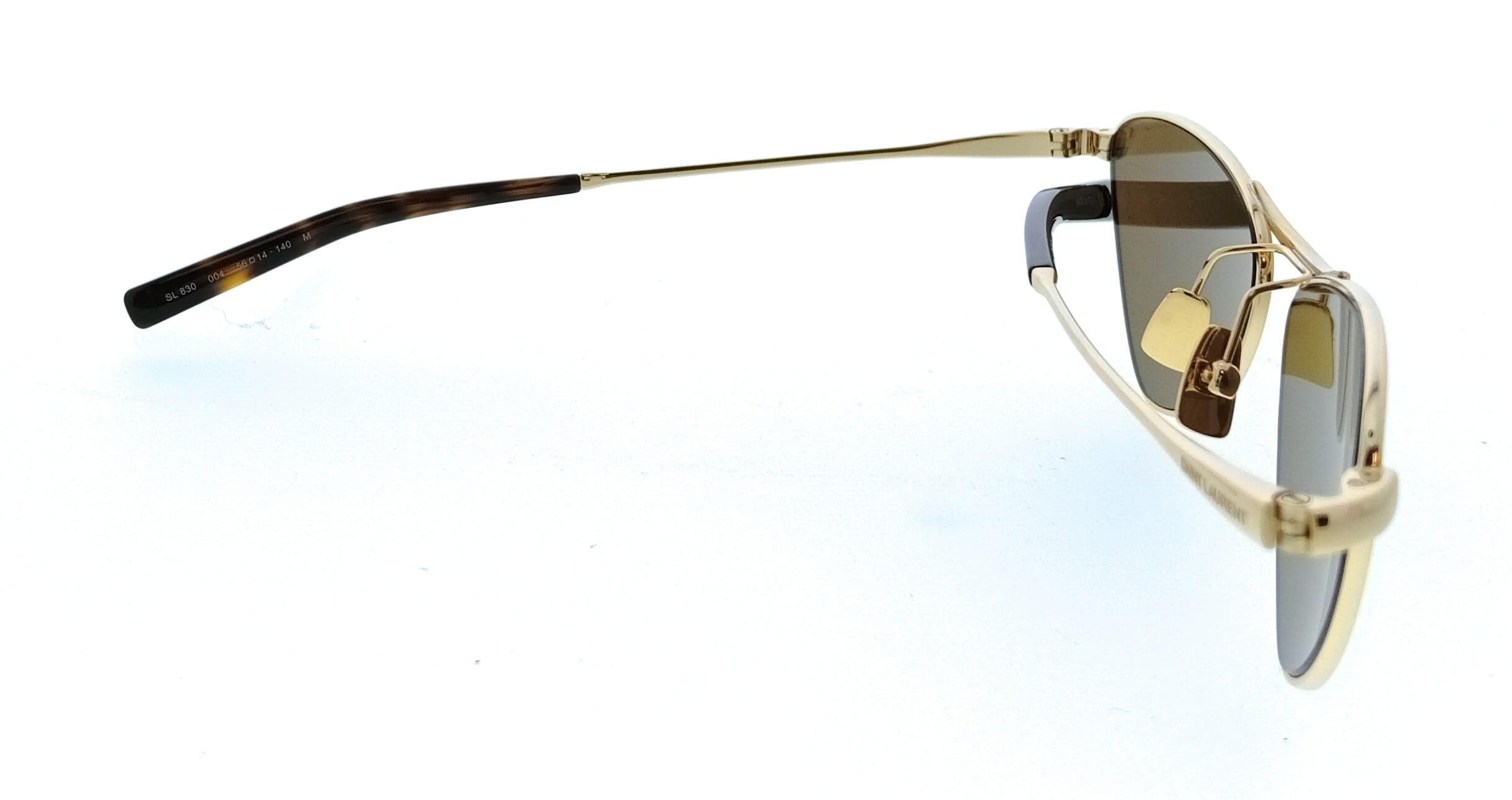 Saint Laurent SL 830-004 Gold Brown Cat Eye Womens Sunglasses