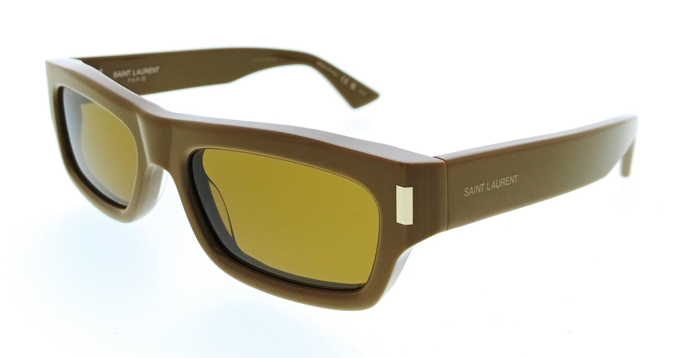 Saint Laurent SL 837-003 Brown Rectangle Mens Sunglasses