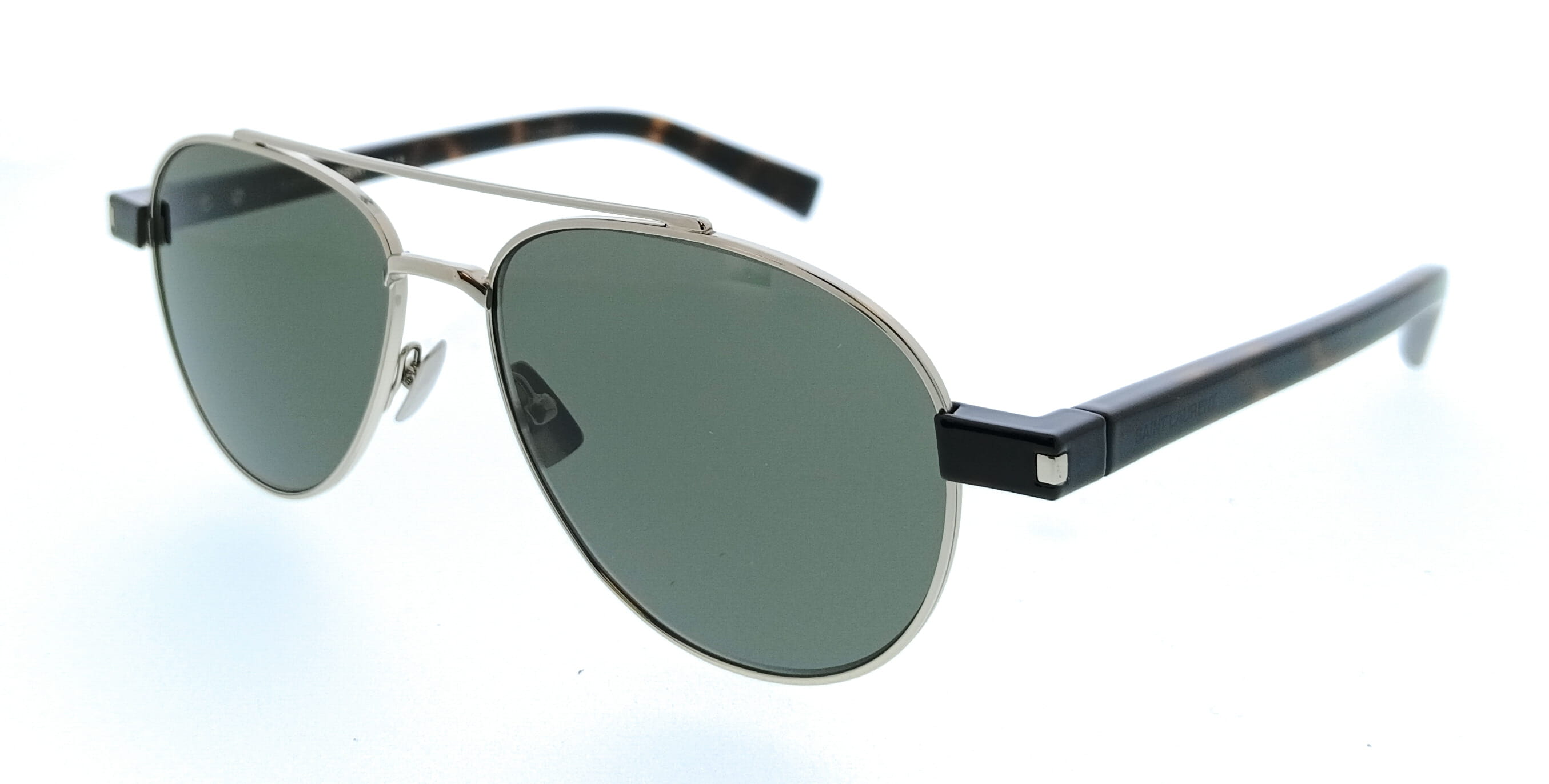 Saint Laurent SL 843-002 Silver Aviator Mens Sunglasses