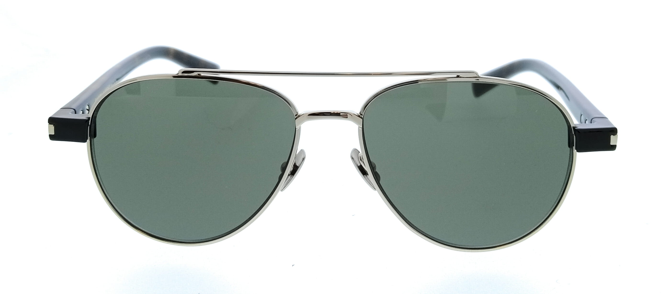 Saint Laurent SL 843-002 Silver Aviator Mens Sunglasses