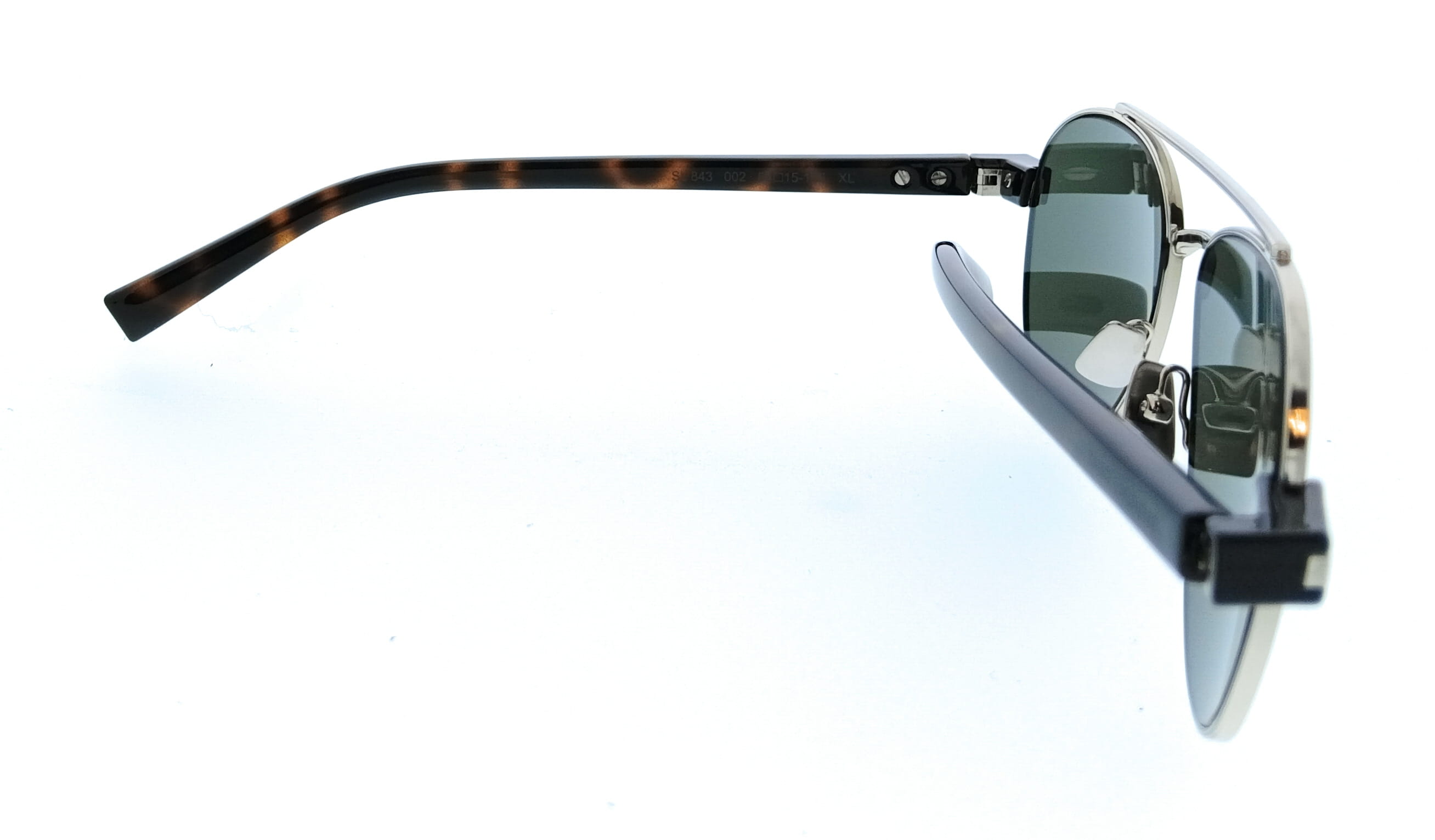 Saint Laurent SL 843-002 Silver Aviator Mens Sunglasses