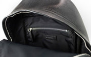 Burberry Black Pebbled Leather Backpack with Zip Closure