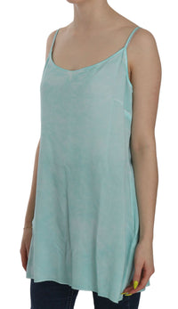 Ermanno Scervino Blue Sleeveless Spaghetti Dress Women's Blouse