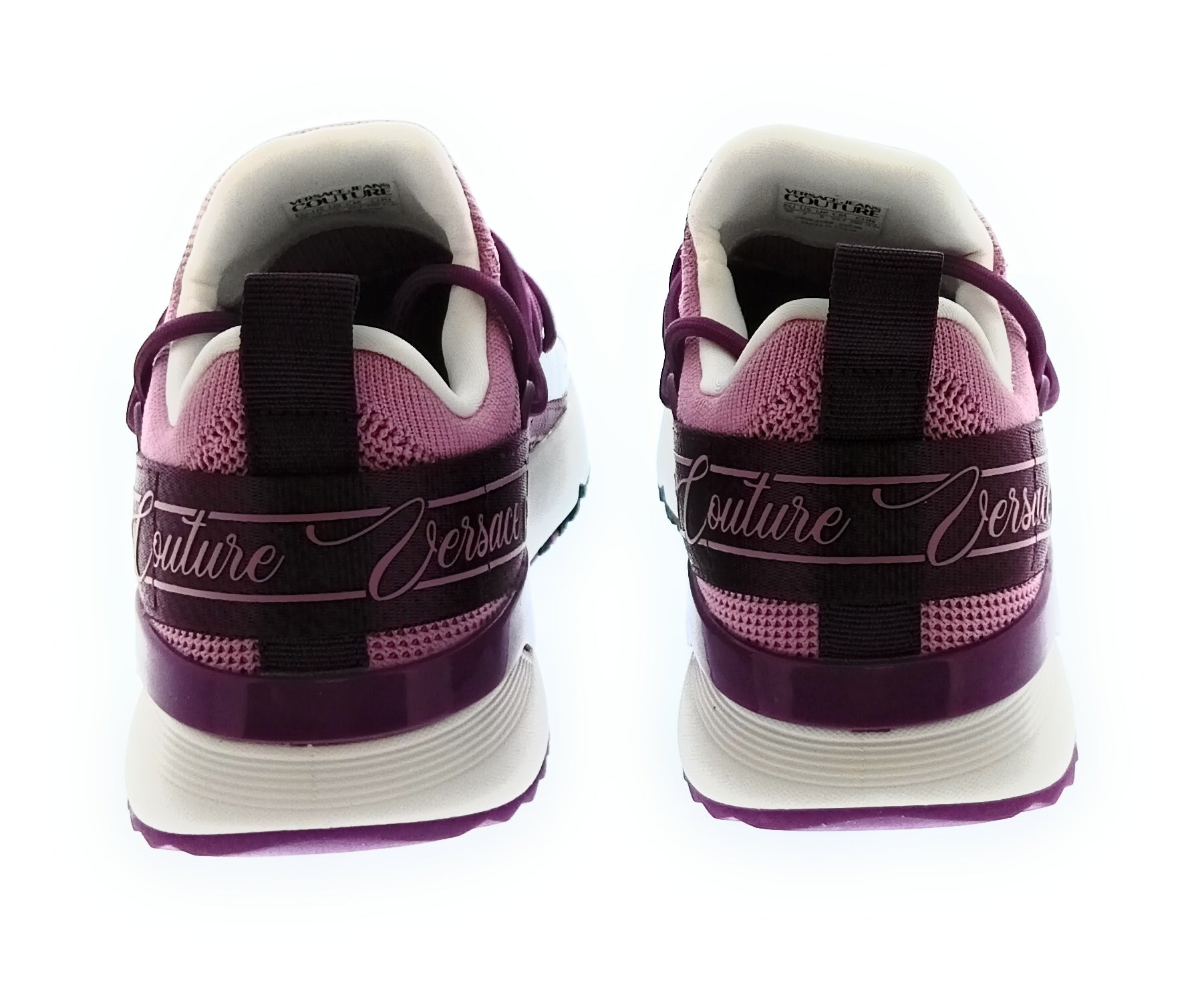 Versace Jeans Couture Women's Pink Knit Lace-Up Sneakers-