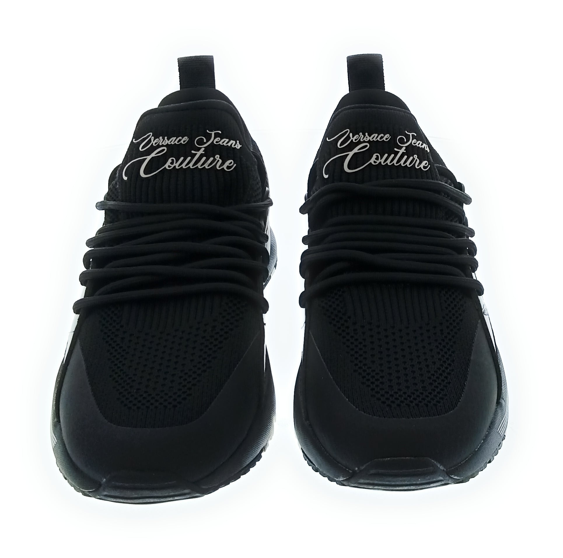 Versace Jeans Couture Women's Black Knit Lace-Up Sneakers-