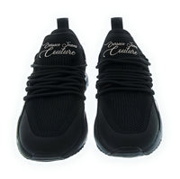 Versace Jeans Couture Women's Black Knit Lace-Up Sneakers-