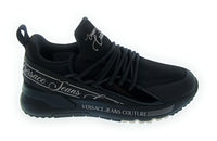 Versace Jeans Couture Women's Black Knit Lace-Up Sneakers-