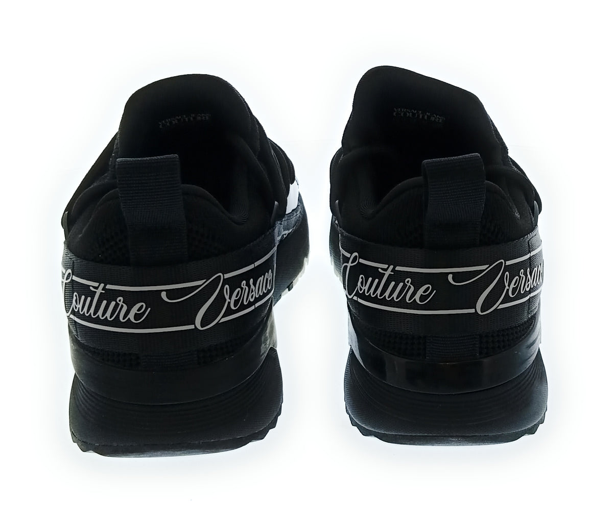 Versace Jeans Couture Women's Black Knit Lace-Up Sneakers-