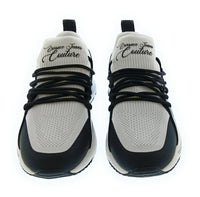 Versace Jeans Couture Women's White Black Knit Lace-Up Sneakers-