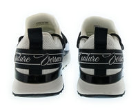 Versace Jeans Couture Women's White Black Knit Lace-Up Sneakers-