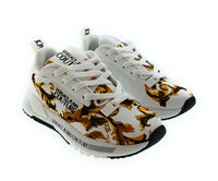 Versace Jeans Couture Women's White Baroque Print Lace-Up Sneakers-