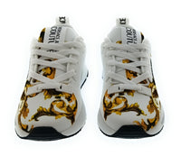 Versace Jeans Couture Women's White Baroque Print Lace-Up Sneakers-
