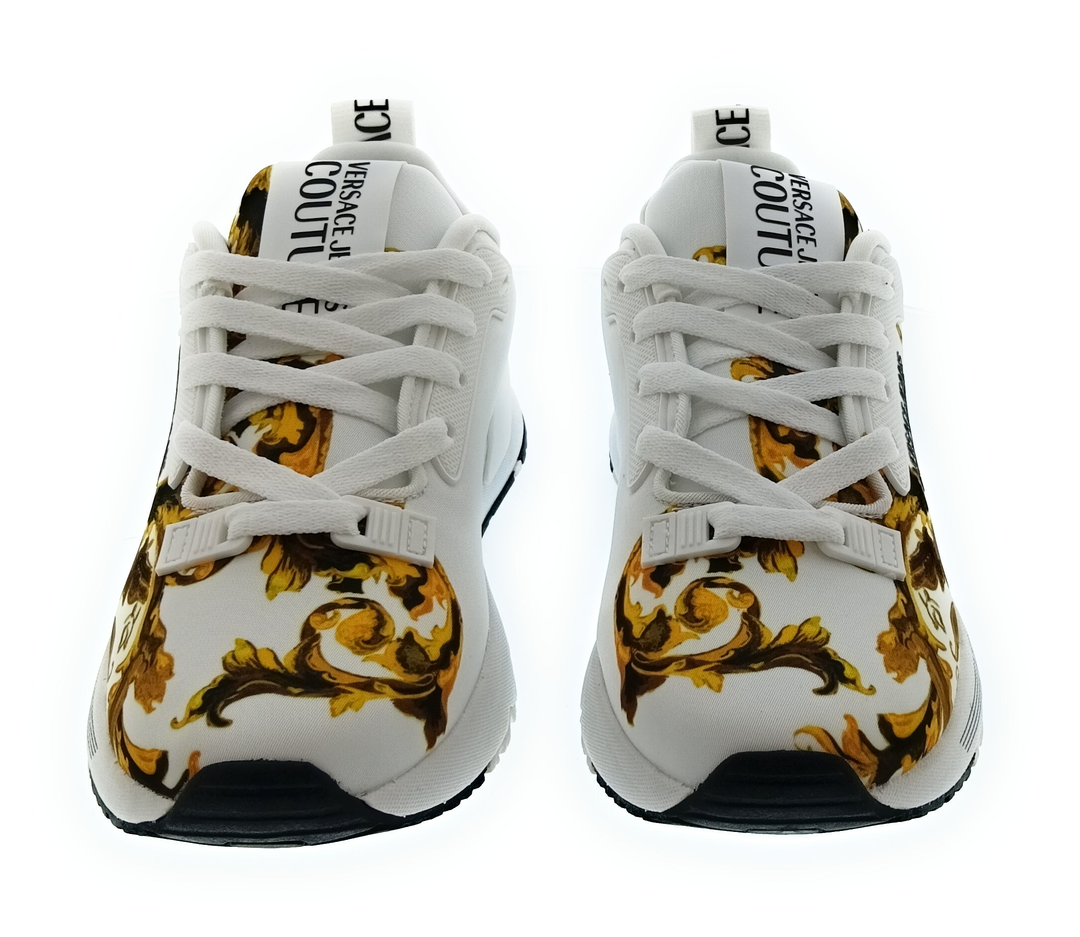 Versace Jeans Couture Women's White Baroque Print Lace-Up Sneakers-