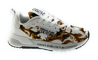 Versace Jeans Couture Women's White Baroque Print Lace-Up Sneakers-