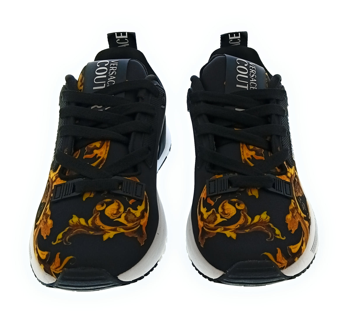 Versace Jeans Couture Women's Black Baroque Print Lace-Up Sneakers-