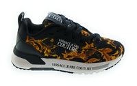 Versace Jeans Couture Women's Black Baroque Print Lace-Up Sneakers-