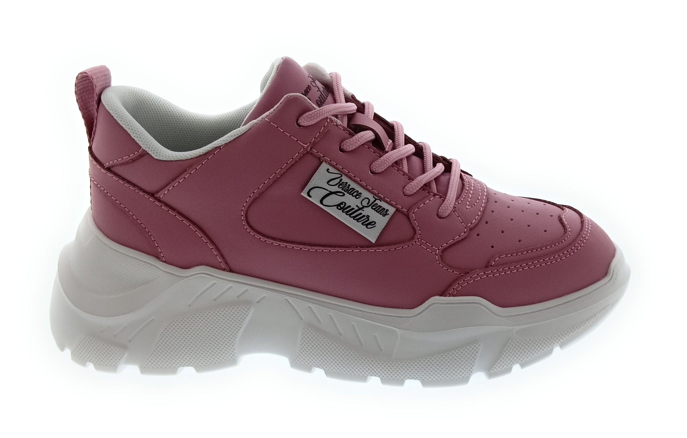 Versace Jeans Couture Women's Pink Chunky-Sole Lace-Up Sneakers-