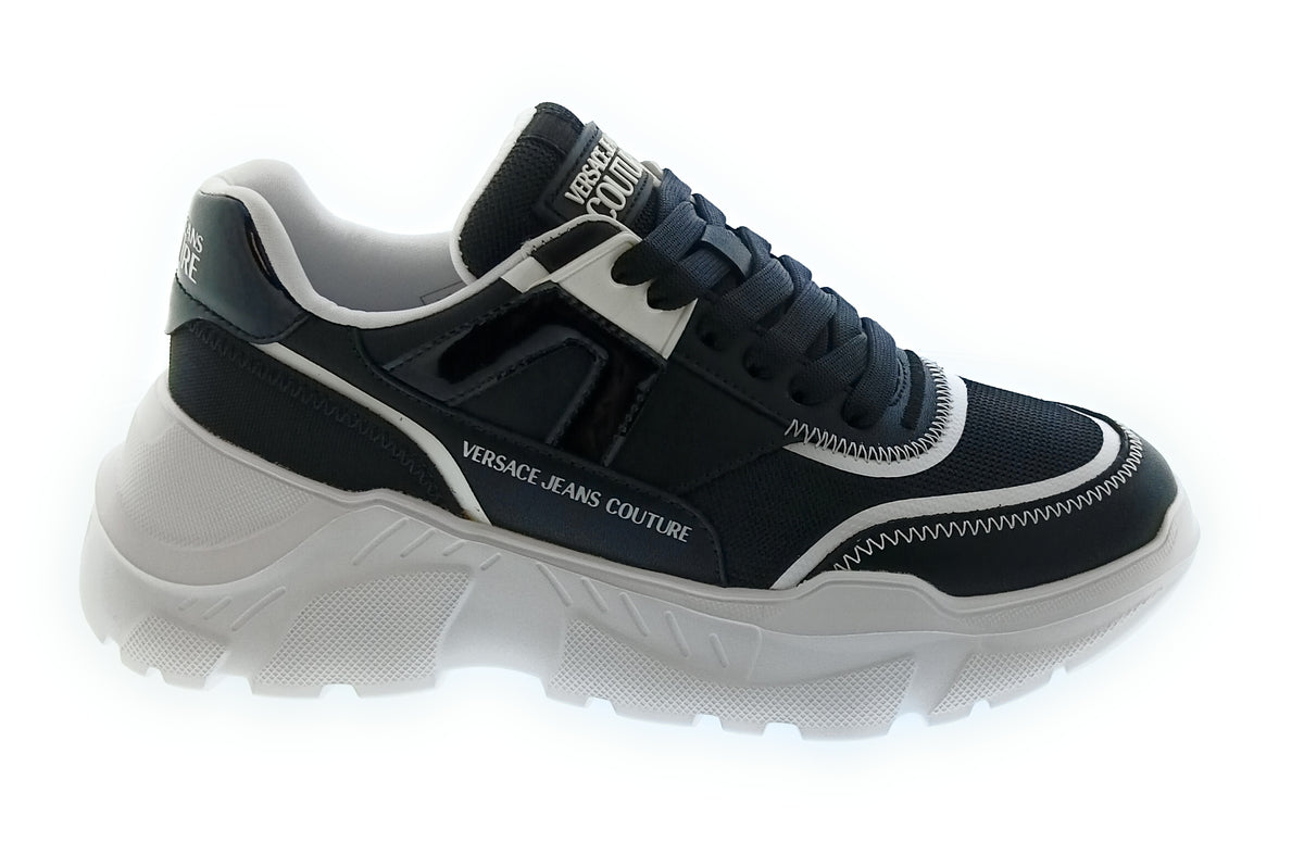 Versace Jeans Couture Women's Black and White Chunky Lace-Up Sneakers-